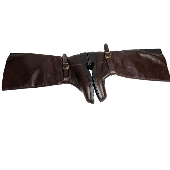 La Canadienne brown buckle pull on knee high leather boots size 6 - Picture 12 of 14